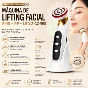 Aparelho de Lifting Facial com EMS, LED e Radiofrequência