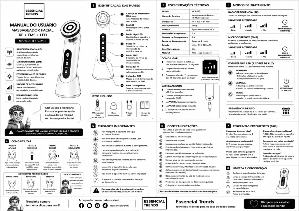 Massageador KKS-213 - Manual em Português