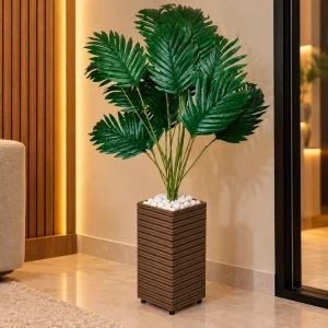 Planta Artificial Palmeira Arranjo + Vaso Decoraçao Casa Enfeite