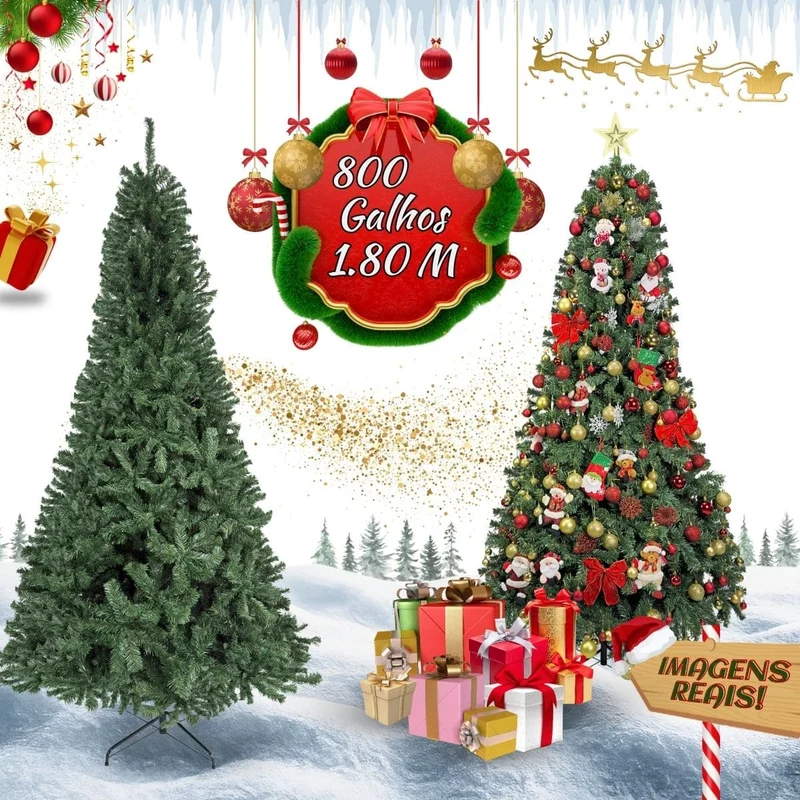 Árvore De Natal Pinheiro Canadense Luxo 3,00m 2500 Galhos Tradicional Verde Imperial Premium Grande Cheia LuvinCo - Imagem 11